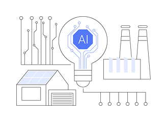 Image showing AI-Supported Demand Response abstract concept vector illustration.