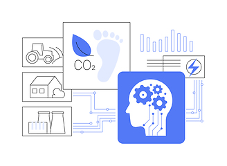 Image showing AI-Analyzed Carbon Footprint abstract concept vector illustration.