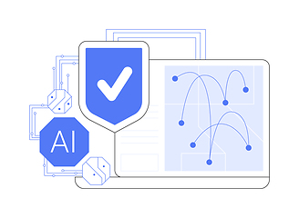 Image showing AI-Powered Grid Security abstract concept vector illustration.