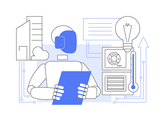 Image showing AI-Optimized Building Energy Management abstract concept vector illustration.