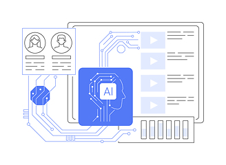 Image showing AI-Enhanced Content Recommendation abstract concept vector illustration.