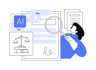 Image showing AI-Assisted Contract Analysis abstract concept vector illustration.
