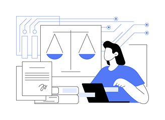 Image showing AI-Analyzed Legal Precedent abstract concept vector illustration.