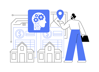 Image showing AI-Streamlined Property Management abstract concept vector illustration.