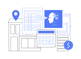 Image showing AI-Driven Property Valuation abstract concept vector illustration.