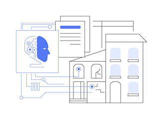 Image showing AI-Supported Property Inspection abstract concept vector illustration.