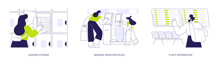 Image showing Airport facilities abstract concept vector illustrations.