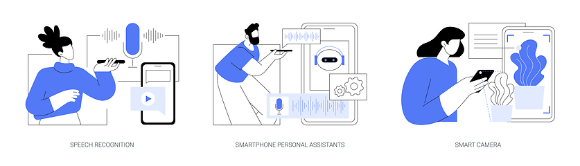 Image showing Artificial Intelligence technology use isolated cartoon vector illustrations se