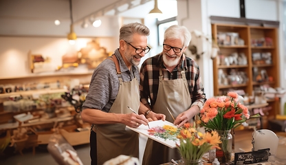 Image showing Two friends capture their artistic journey as they passionately sketch and bring their creative imaginations to life in their office sanctuary