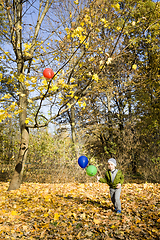 Image showing beautiful boy with balloons