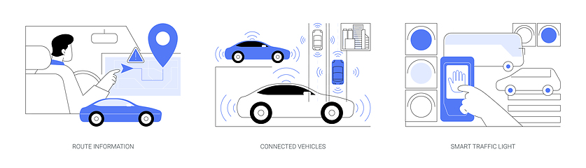 Image showing Smart city transportation isolated cartoon vector illustrations se