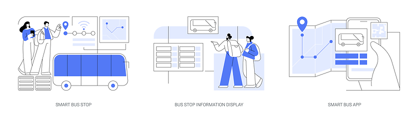 Image showing Smart city public transportation isolated cartoon vector illustrations se