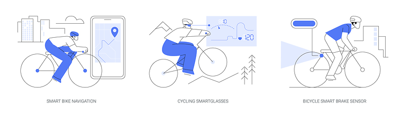 Image showing Smart cycling isolated cartoon vector illustrations se
