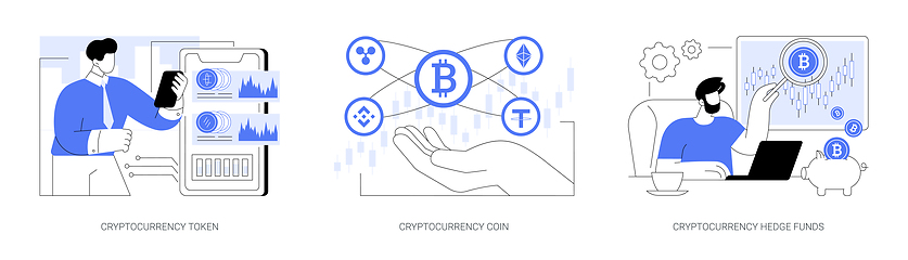 Image showing Cryptocurrency market isolated cartoon vector illustrations se