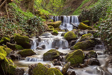Image showing waterfalls along a mountain stream
