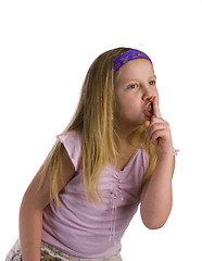 Image showing Girl Loudly Hushing