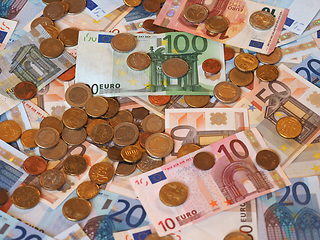 Image showing Euro (EUR) notes and coins, European Union (EU)