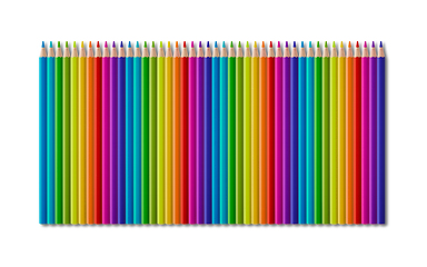 Image showing Set of color wooden pencil collection on white background