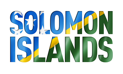 Image showing Solomon Islands flag text font