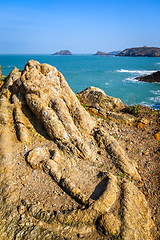 Image showing Carved rocks of Rotheneuf, Saint-Malo, brittany, France