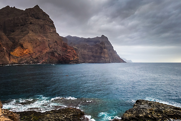 Image showing Cliffs and ocean view in Santo Antao island, Cape Verde