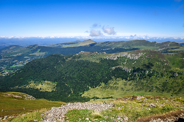 Image showing Puy Mary and Chain of volcanoes of Auvergne, Cantal, France