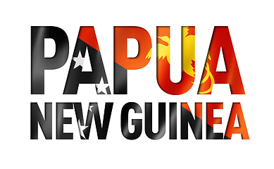 Image showing Papua New Guinea flag text font