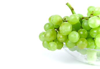 Image showing green grapes in bowl