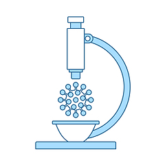 Image showing Research Coronavirus By Microscope Icon