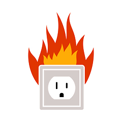 Image showing Electric Outlet Fire Icon