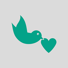 Image showing Dove With Heart Icon