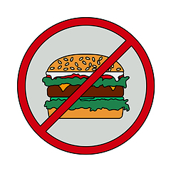 Image showing Icon Of Prohibited Hamburger