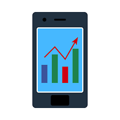 Image showing Smartphone With Analytics Diagram Icon