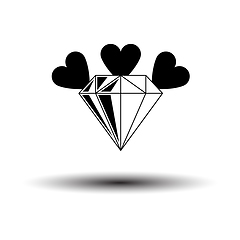 Image showing Diamond With Hearts Icon