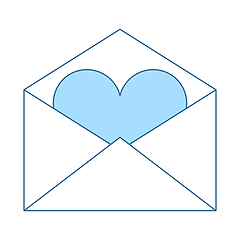 Image showing Valentine Envelop With Heart Icon