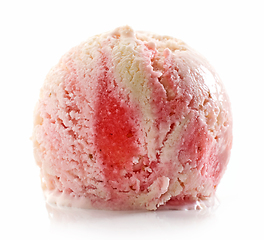 Image showing strawberry and vanilla ice cream scoop