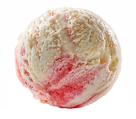 Image showing vanilla and strawberry ice cream ball