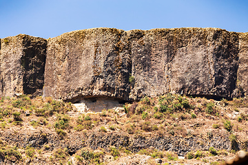 Image showing Monk caves near Debre Libanos, monastery in Debre Libanos, Oromia Region. Ethiopia Africa