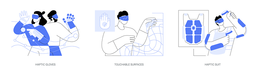 Image showing Tactile virtual reality isolated cartoon vector illustrations se