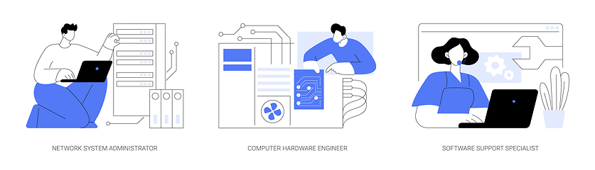 Image showing Network maintenance and administration isolated cartoon vector illustrations se