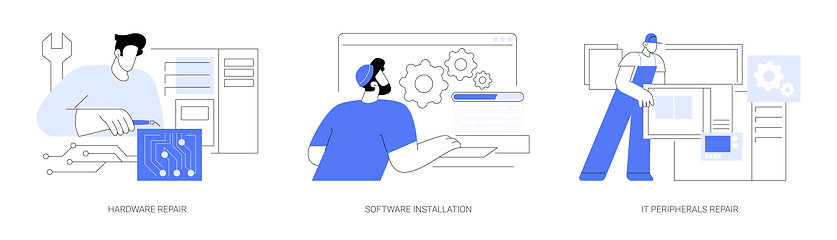 Image showing System administration isolated cartoon vector illustrations se