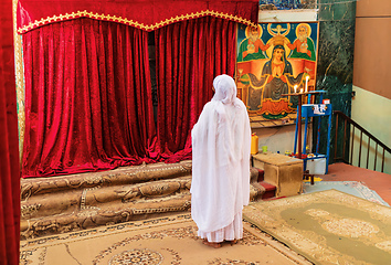 Image showing Interior of Debre Libanos, monastery in Ethiopia