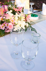 Image showing Glasses on a party table.