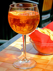 Image showing Drink and chips