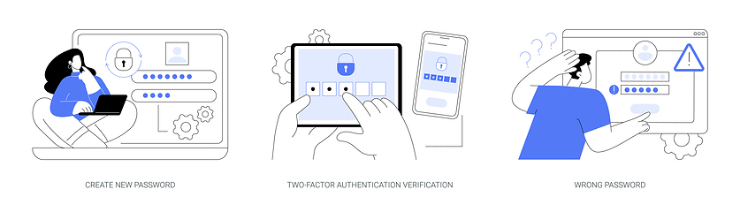 Image showing Password management isolated cartoon vector illustrations se