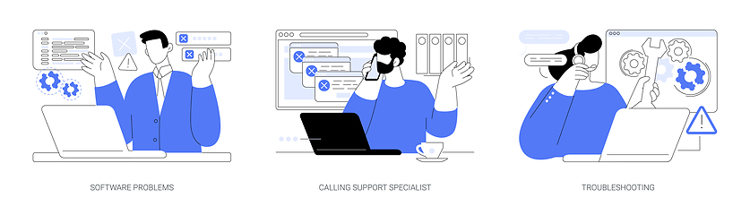 Image showing Software support line isolated cartoon vector illustrations se