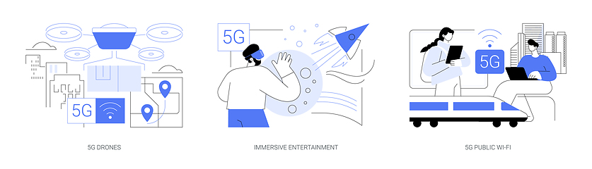 Image showing 5G use cases isolated cartoon vector illustrations se