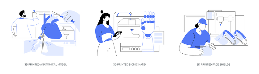 Image showing 3D printing in healthcare isolated cartoon vector illustrations se