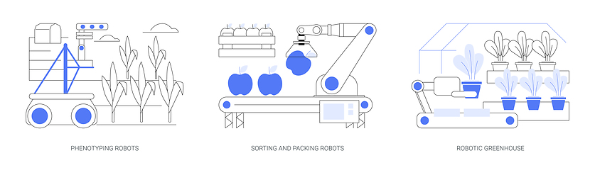 Image showing Agriculture automation isolated cartoon vector illustrations se