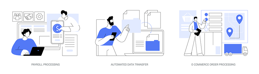 Image showing Automated business processes isolated cartoon vector illustrations se